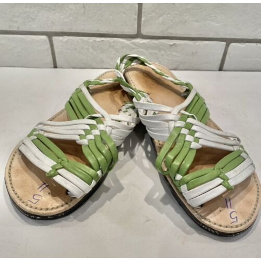 Green and White Women's Sandals